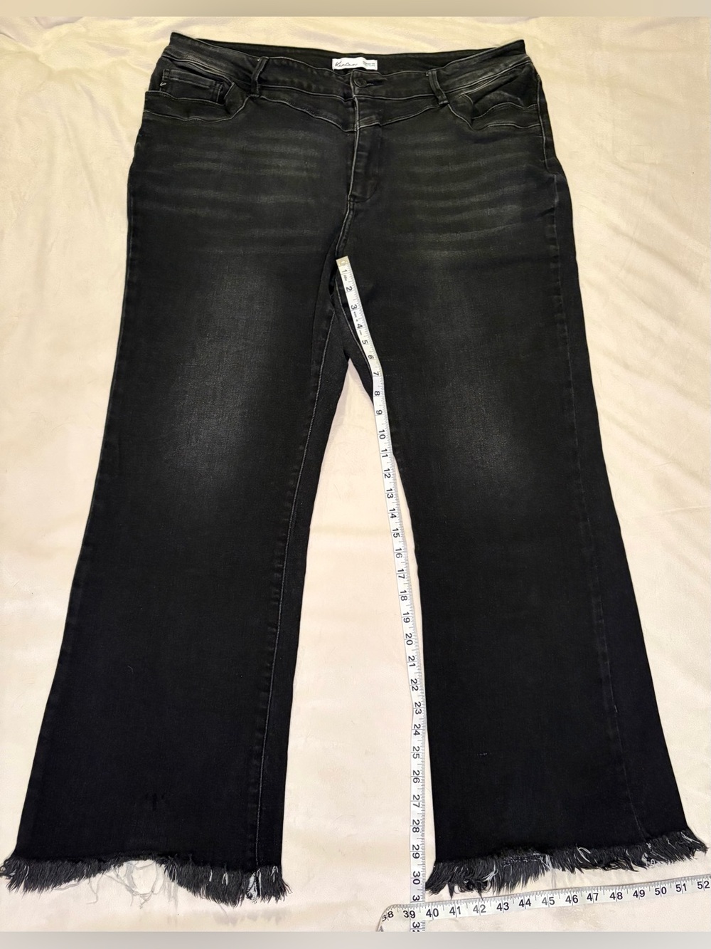 KanCan Black Boot Cut Jeans with Frayed Hem